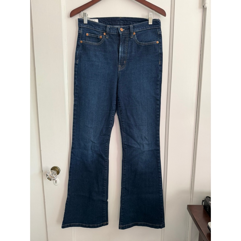 Gap Jeans Women 8/29 70s Flare High Rise Dark Wash Stretch Denim